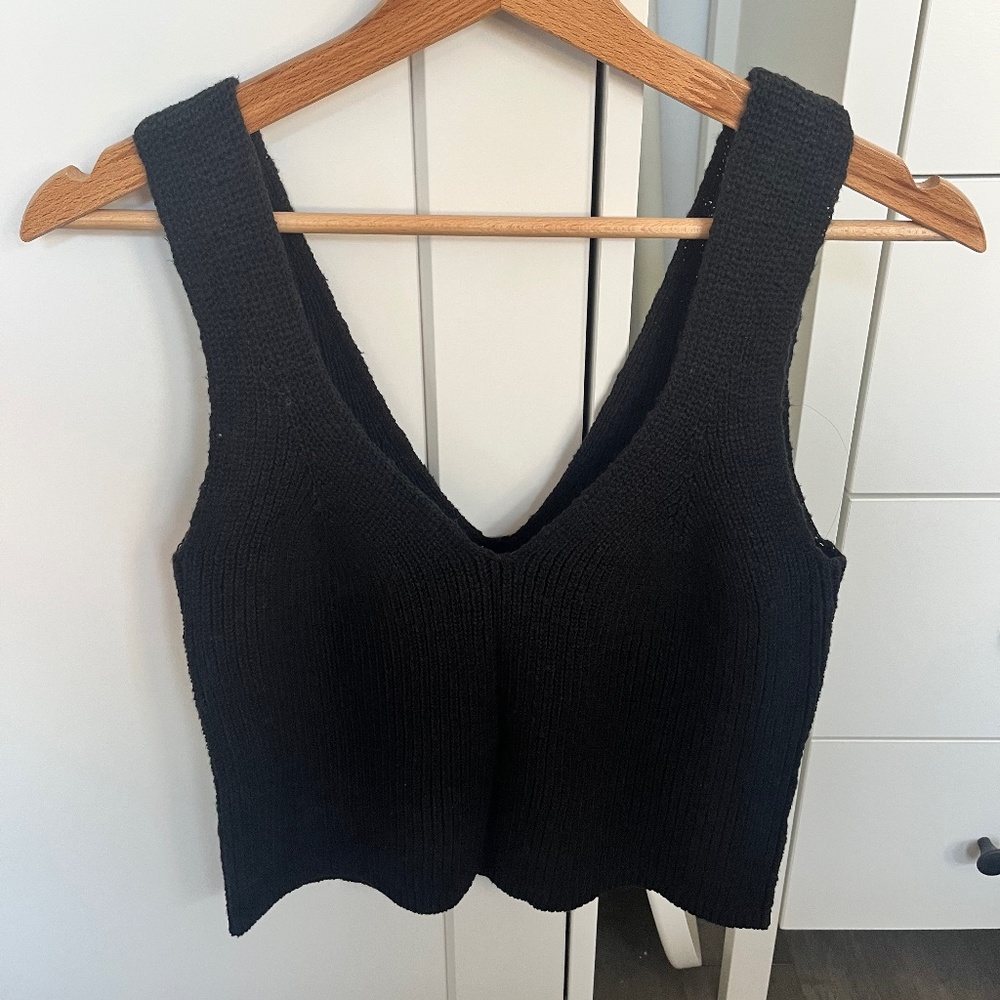 Madewell Black knitted tank top